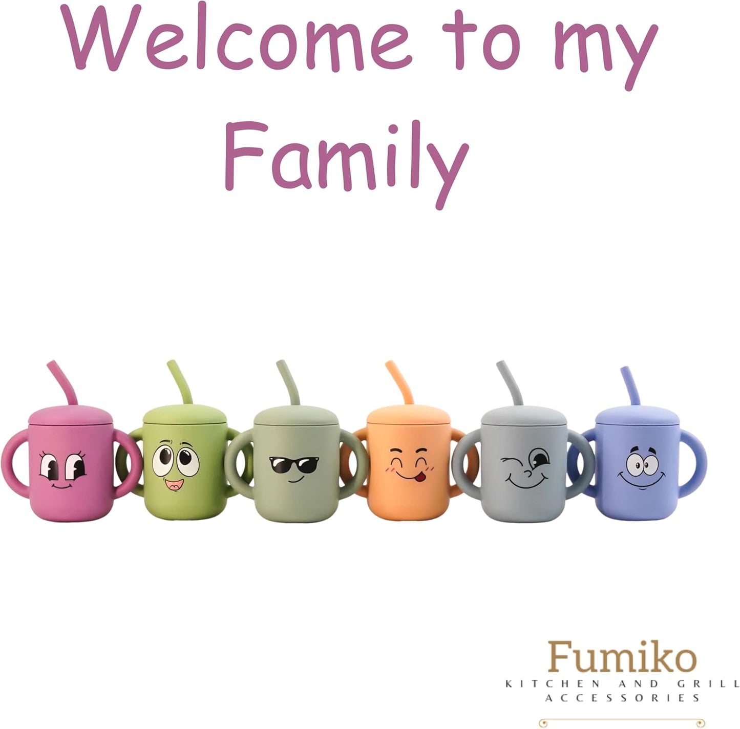 Meet the Moodies Silicone Sippy Cup with Straw & Handles – BPA-Free, Leak-Proof Toddler Training Cup (6+ Months)