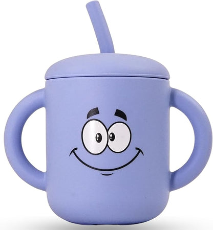 Meet the Moodies Silicone Sippy Cup with Straw & Handles – BPA-Free, Leak-Proof Toddler Training Cup (6+ Months) - 5 Cups Bundle