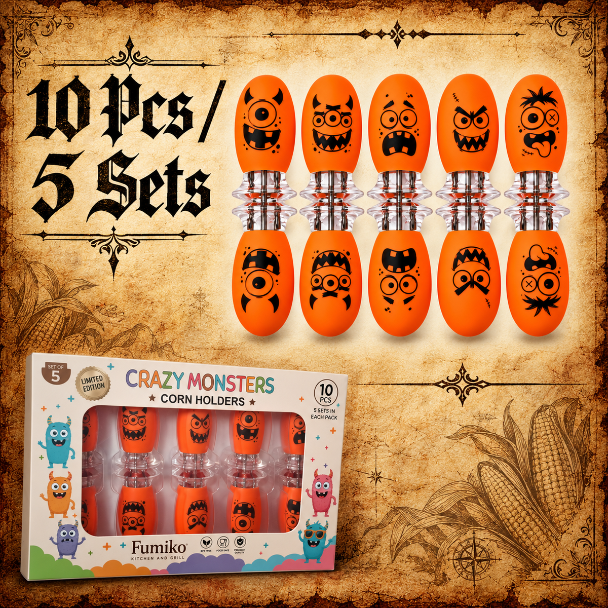 Fumiko Crazy Monsters 5 sets 10 pieces with retail packaging